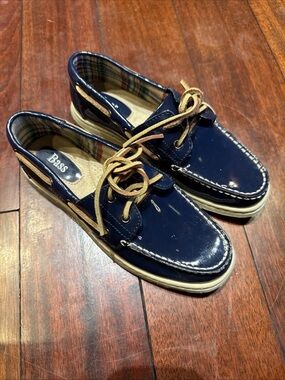 G.H Bass & Co Blue Patent Leather Loafers Womens Bass Marina 8 Boat Shoe